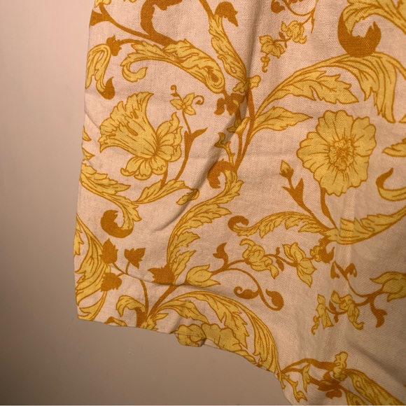 Maison d'Amelie Paris  shorts  Sz 10 linen blend  yellow white belt pleated - Picture 2 of 13